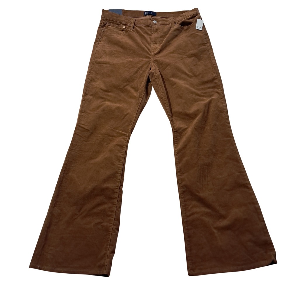 NWT Gap Corduroy Pants Womens 33 Brown High Rise Flare Stretch 70s Boho Retro